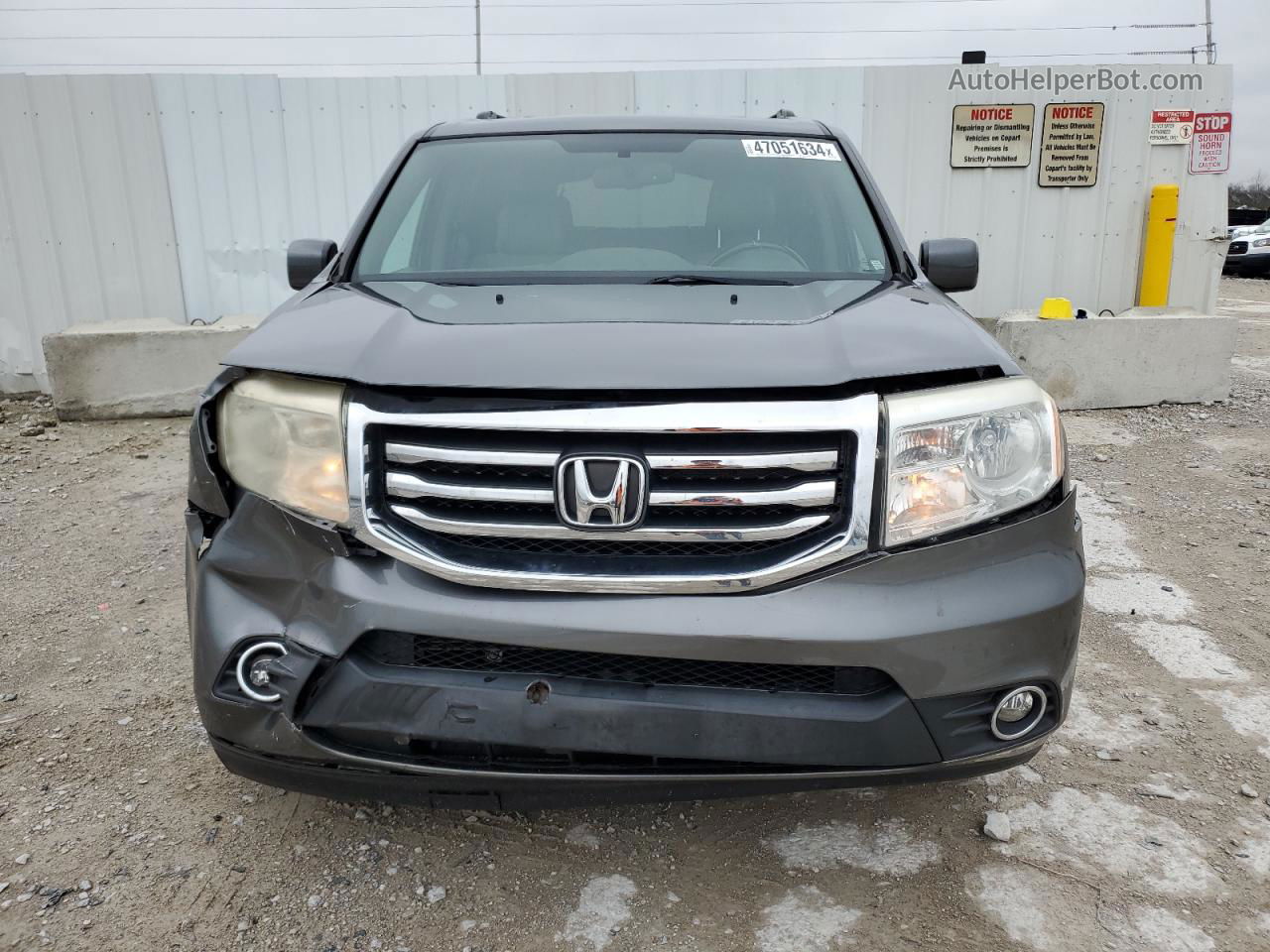 2013 Honda Pilot Exl Gray vin: 5FNYF4H55DB005601