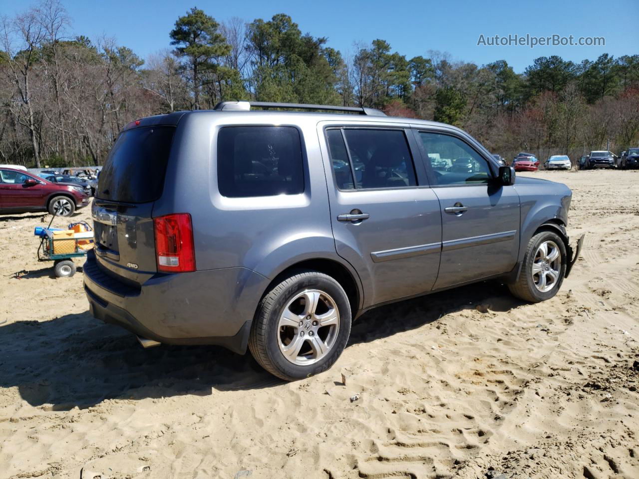 2013 Honda Pilot Exl Gray vin: 5FNYF4H55DB038744