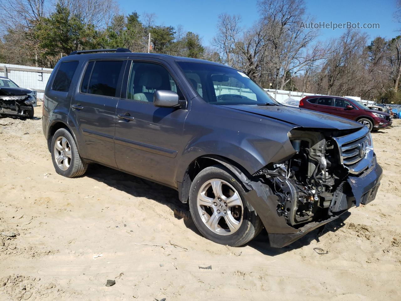 2013 Honda Pilot Exl Gray vin: 5FNYF4H55DB038744