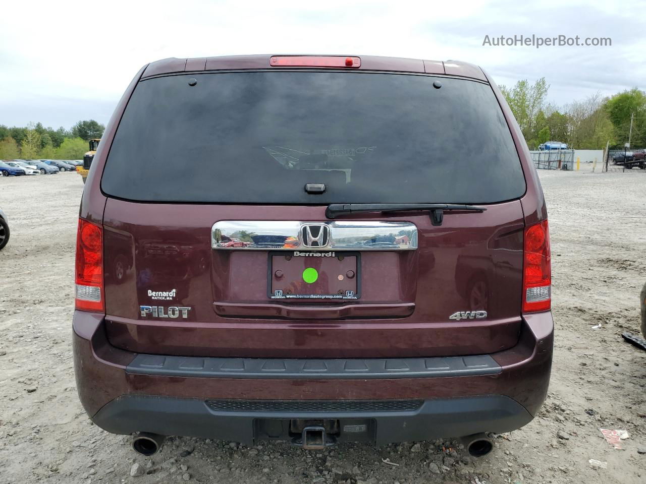 2013 Honda Pilot Exl Бордовый vin: 5FNYF4H55DB082260