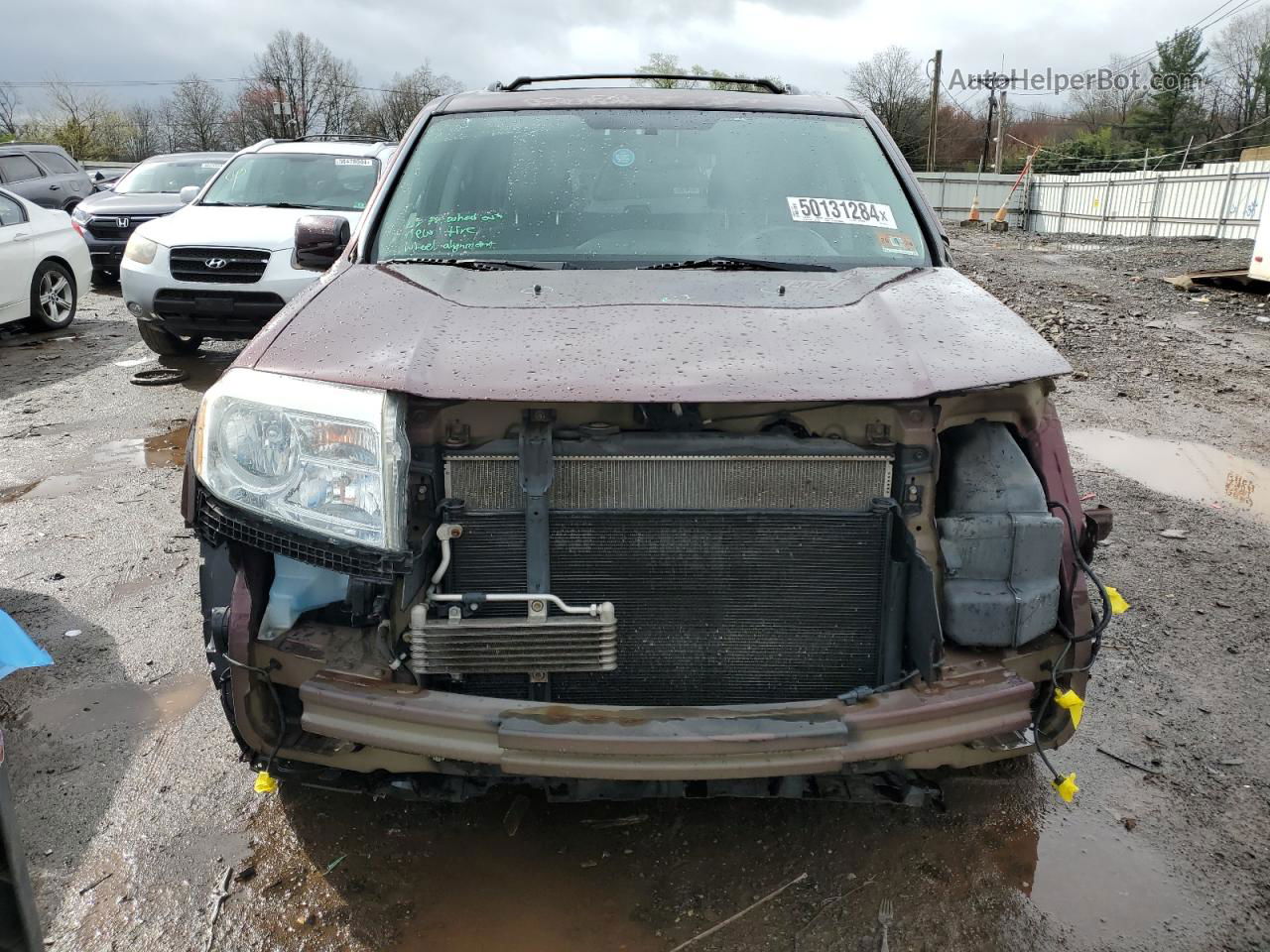 2013 Honda Pilot Exl Maroon vin: 5FNYF4H56DB037246