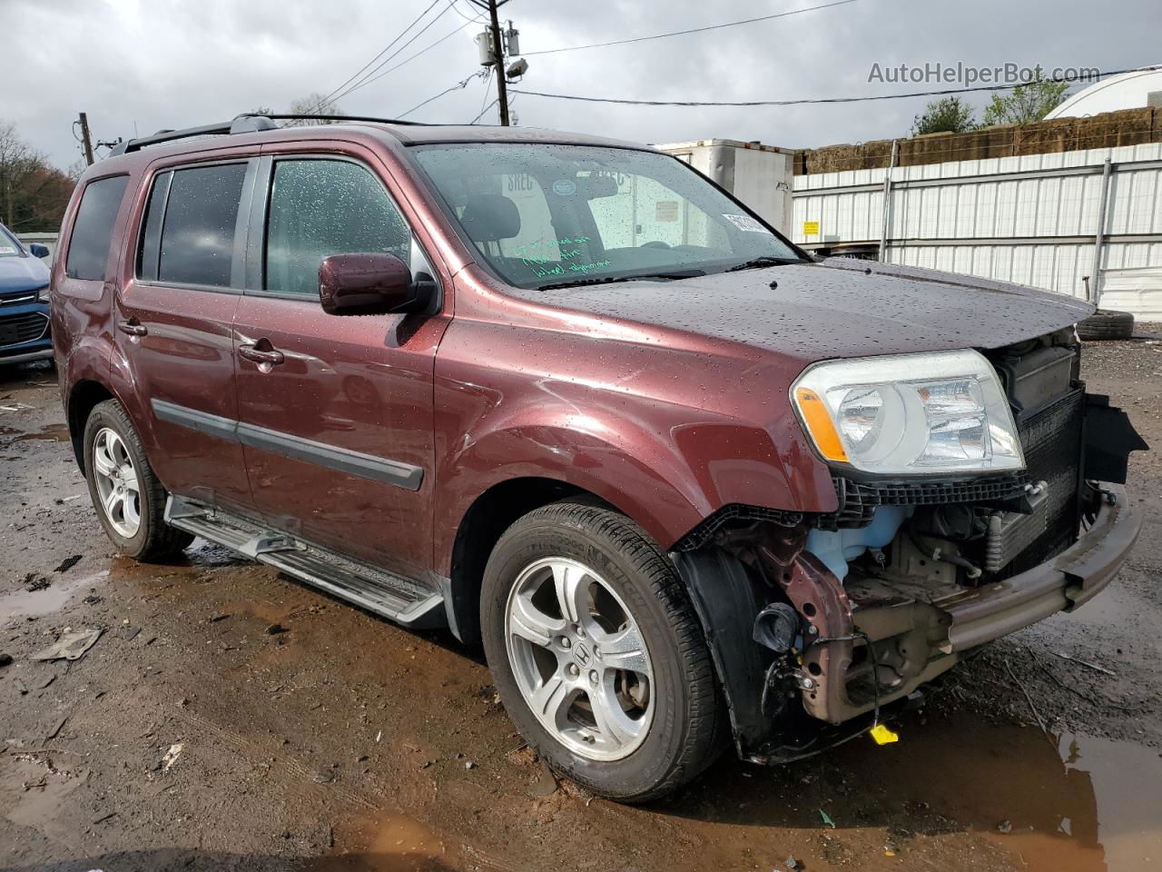 2013 Honda Pilot Exl Maroon vin: 5FNYF4H56DB037246