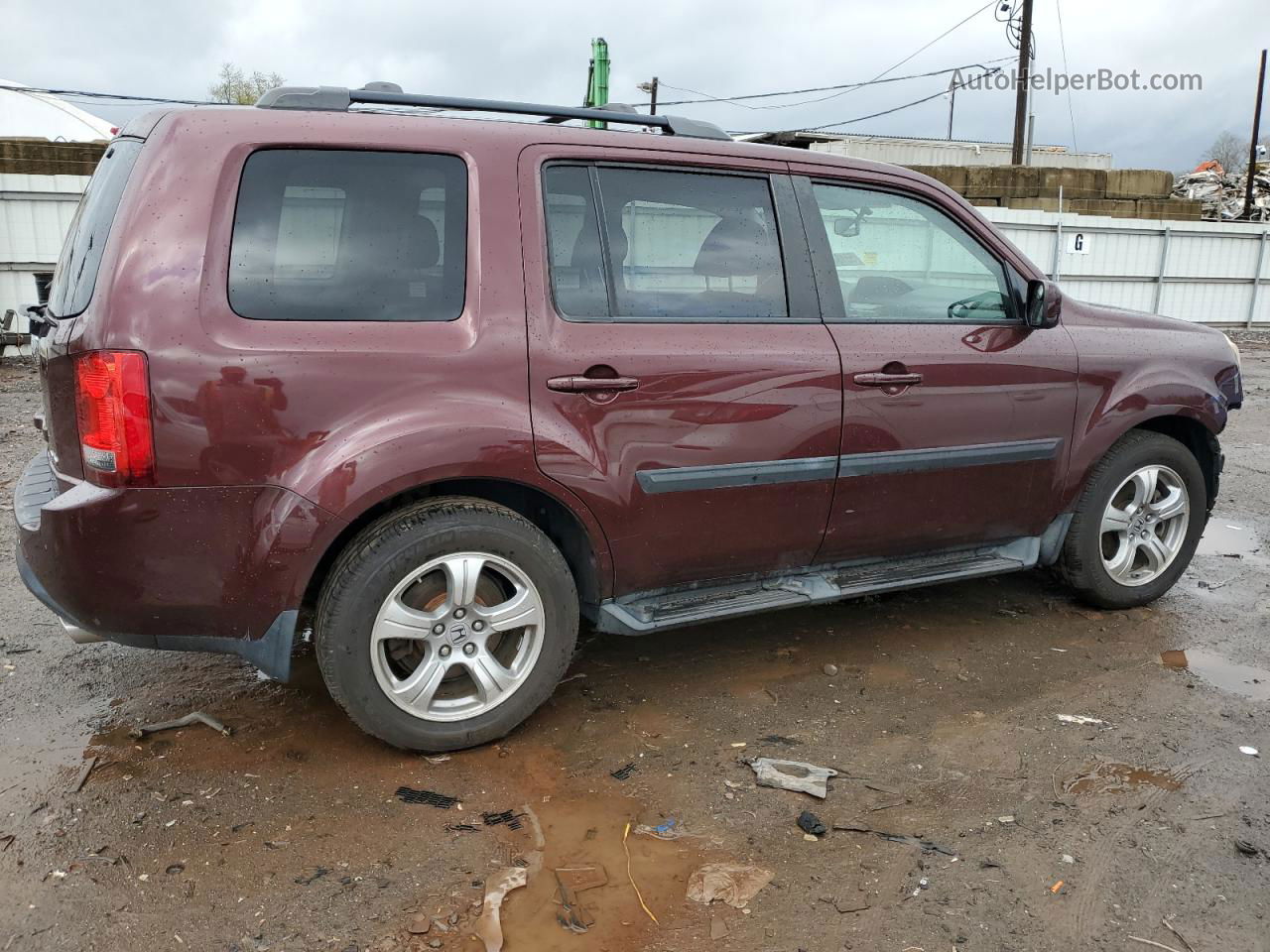 2013 Honda Pilot Exl Maroon vin: 5FNYF4H56DB037246