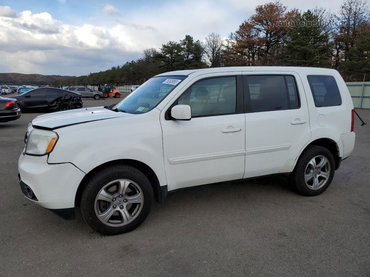 2013 Honda Pilot Exl White vin: 5FNYF4H57DB083071