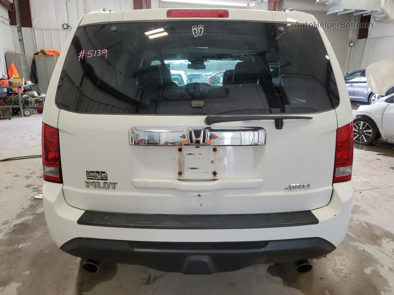 2013 Honda Pilot Exl White vin: 5FNYF4H57DB083152