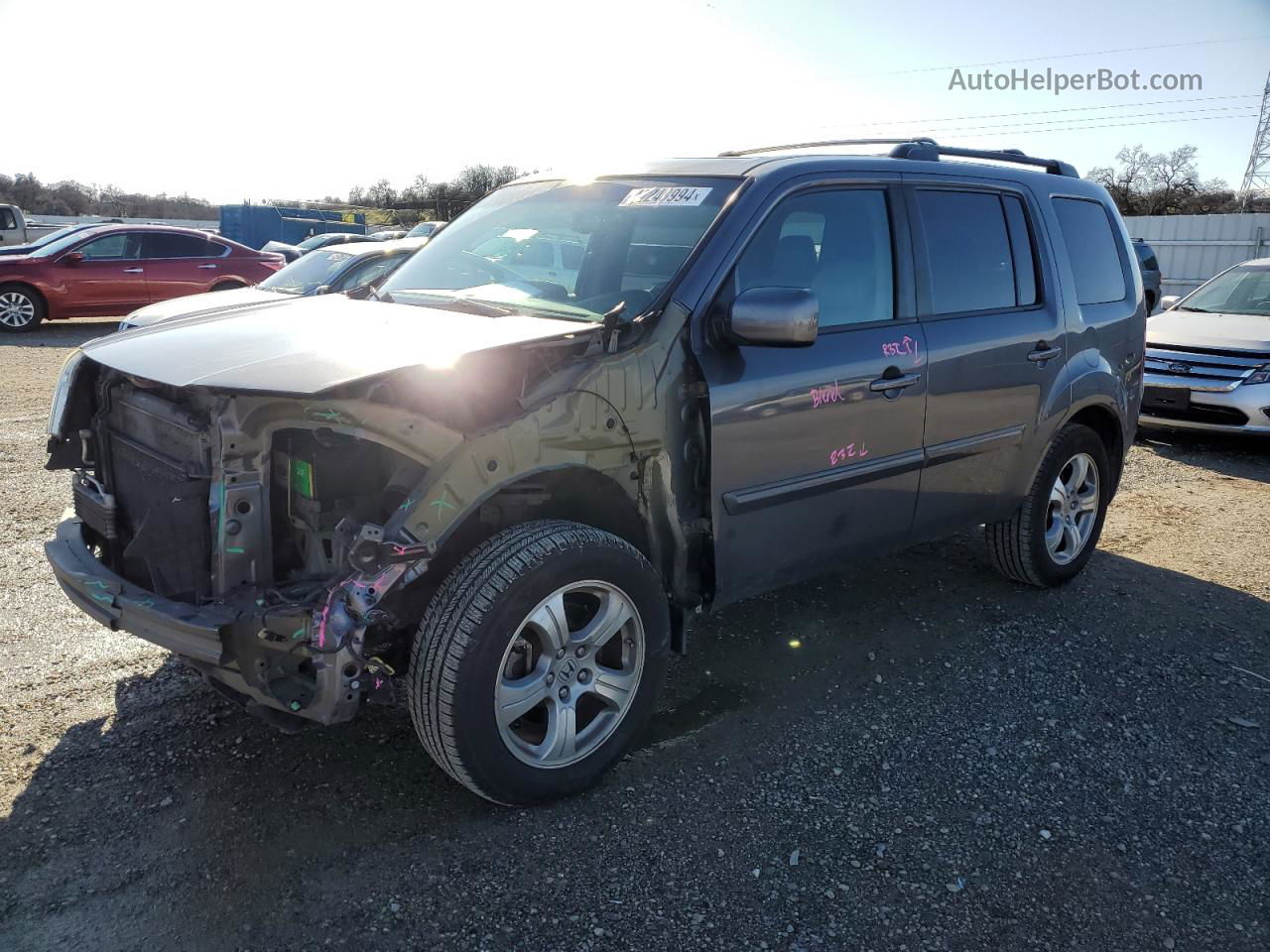 2015 Honda Pilot Exl Gray vin: 5FNYF4H57FB031068