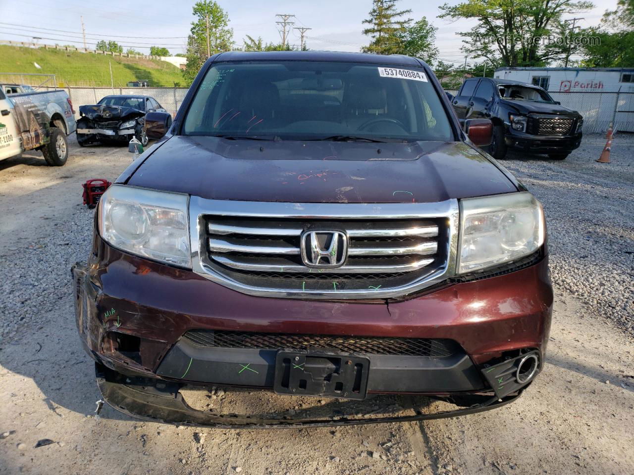 2015 Honda Pilot Exl Burgundy vin: 5FNYF4H57FB071375