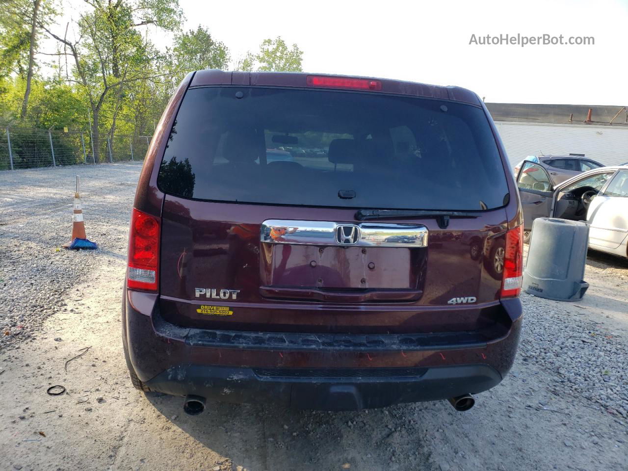 2015 Honda Pilot Exl Burgundy vin: 5FNYF4H57FB071375