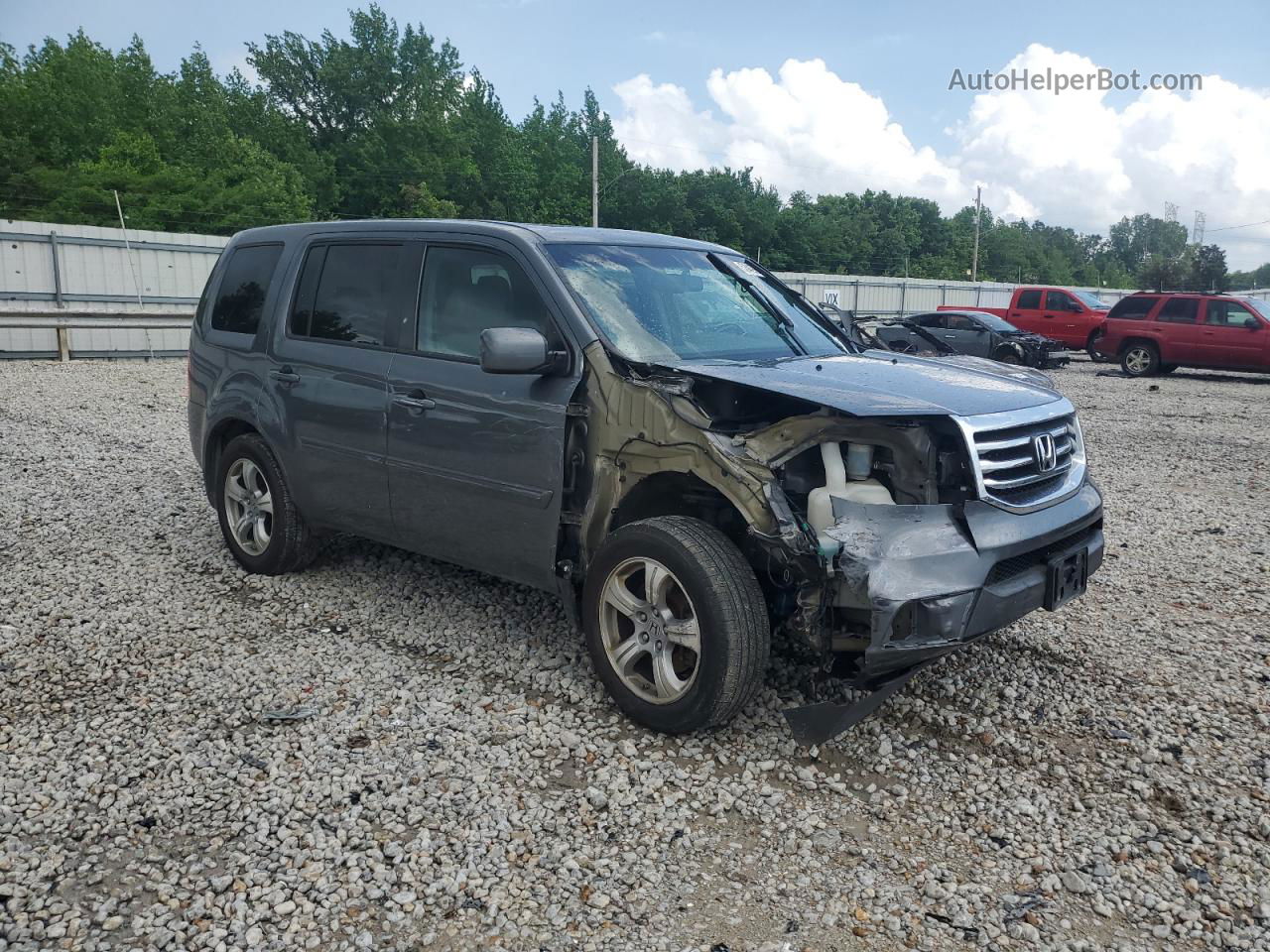 2013 Honda Pilot Exl Gray vin: 5FNYF4H58DB068353