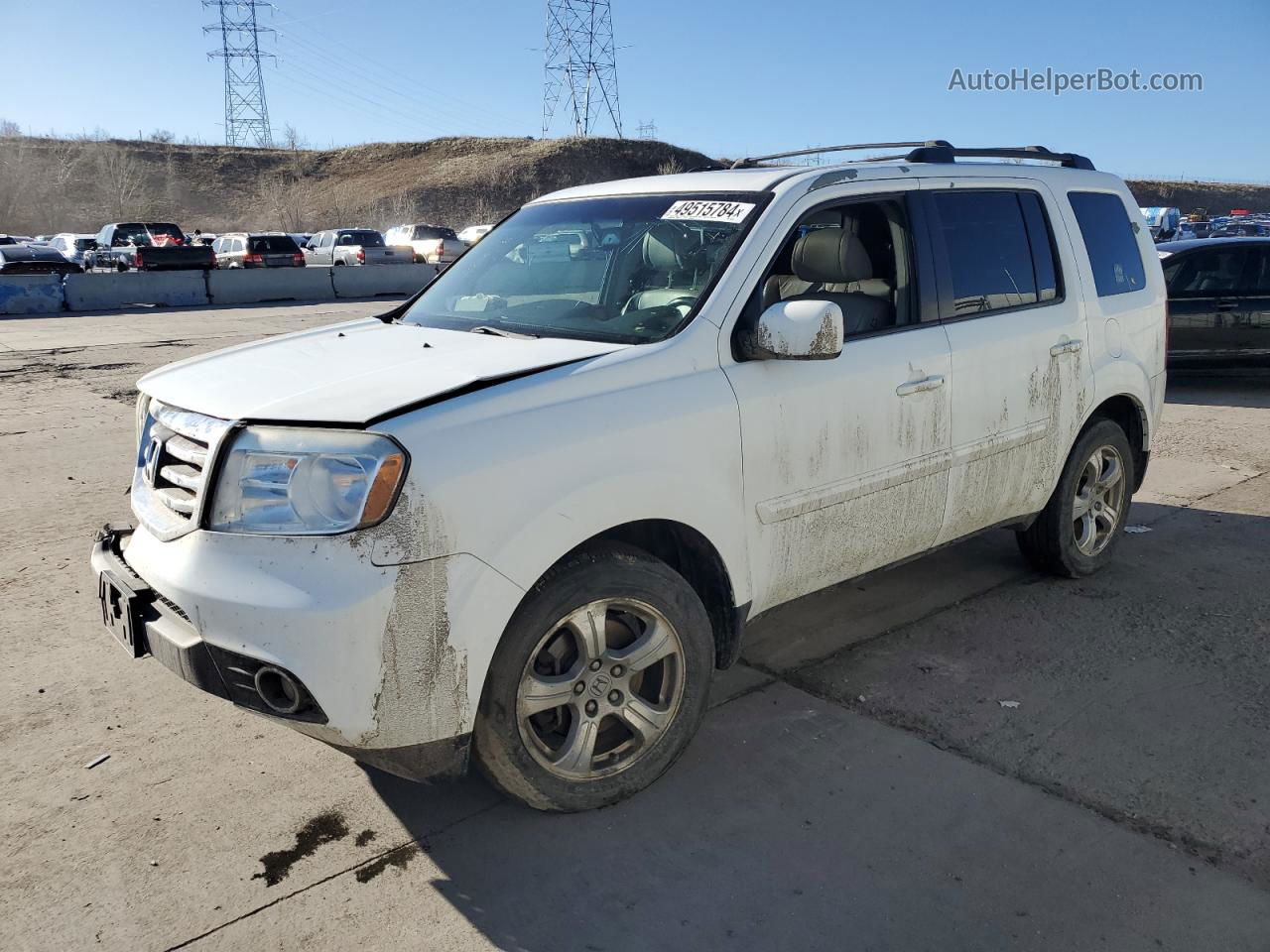 2013 Honda Pilot Exl White vin: 5FNYF4H59DB063792