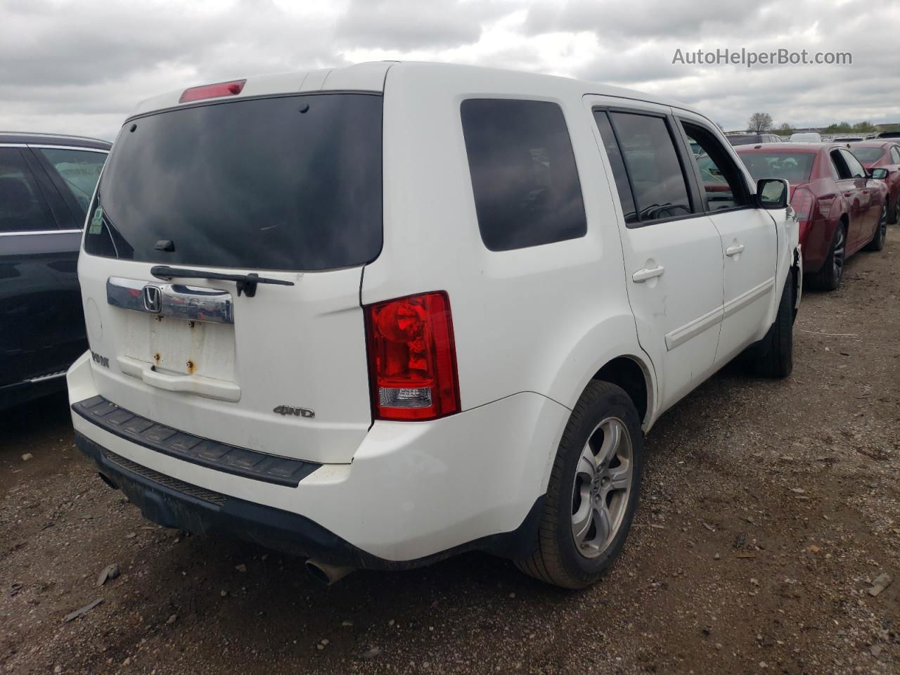 2013 Honda Pilot Exl White vin: 5FNYF4H59DB082620