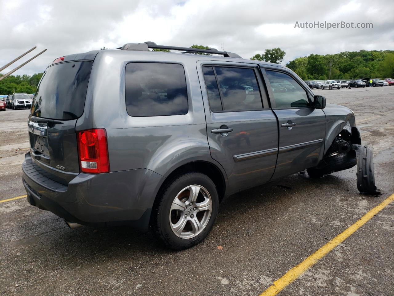 2013 Honda Pilot Exl Gray vin: 5FNYF4H66DB072619