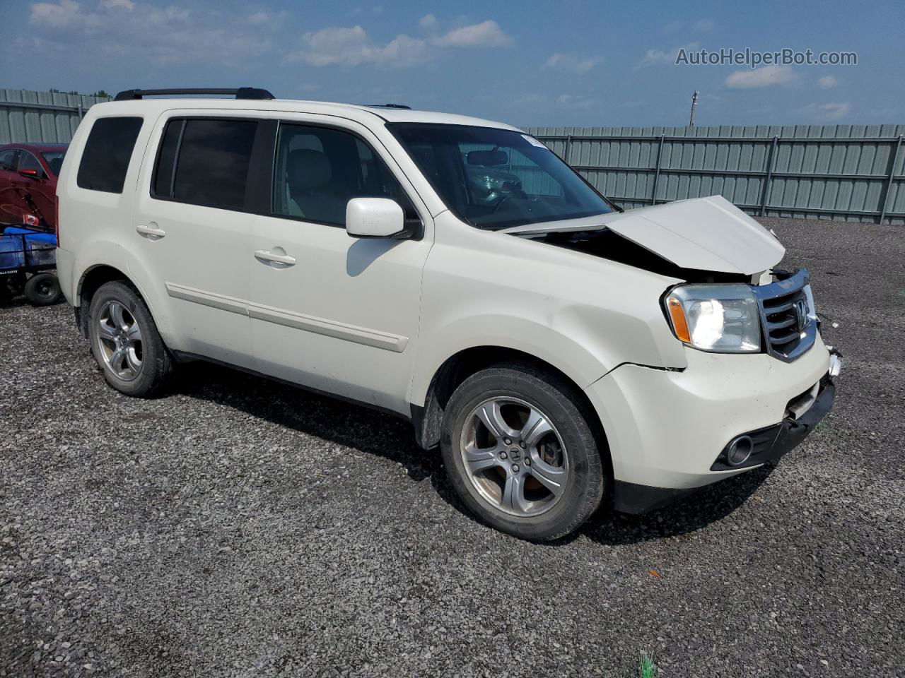 2015 Honda Pilot Exl White vin: 5FNYF4H66FB501857