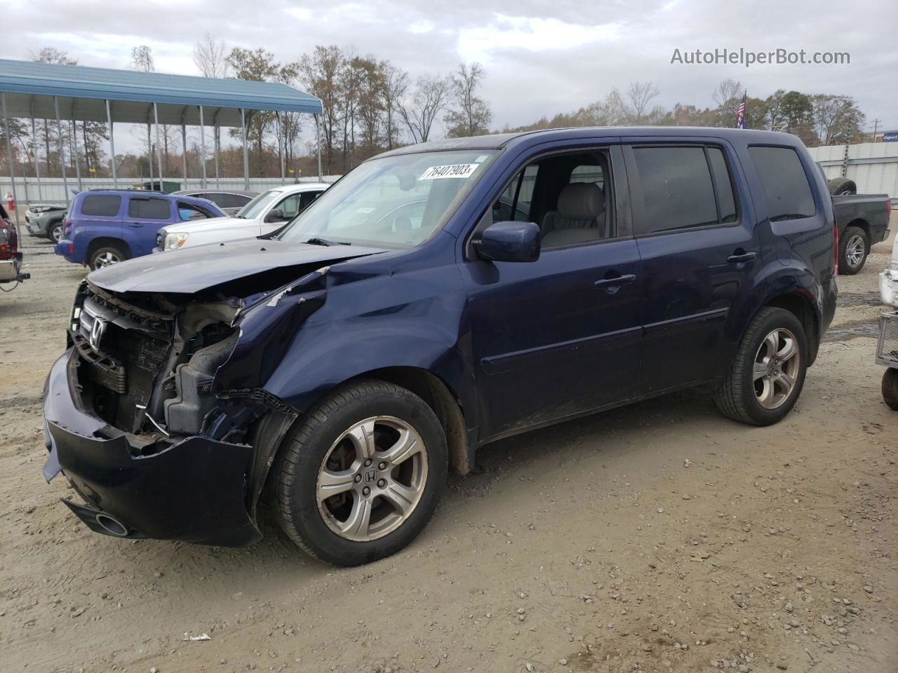 2013 Honda Pilot Exl Blue vin: 5FNYF4H68DB016858