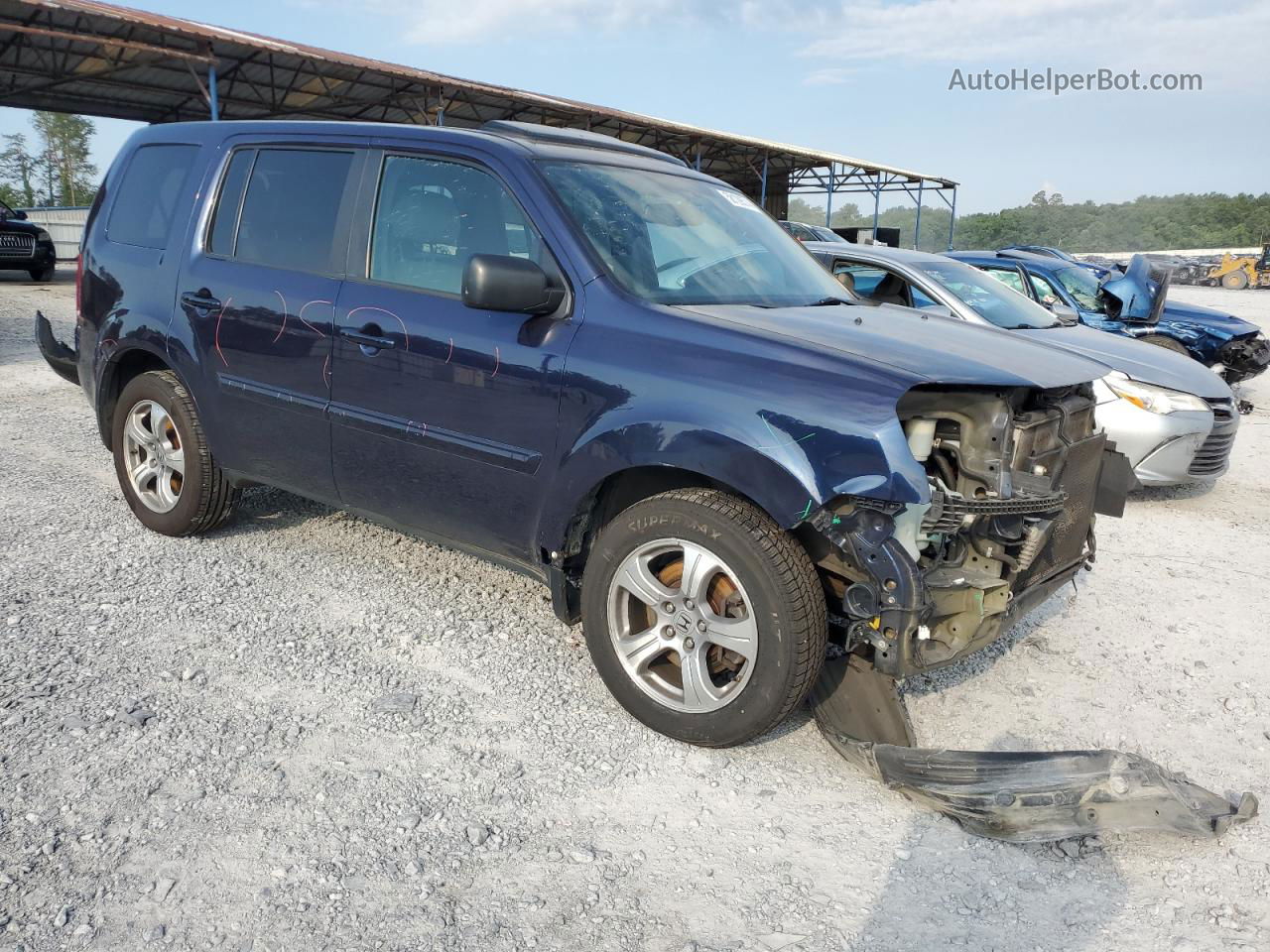 2013 Honda Pilot Exl Blue vin: 5FNYF4H6XDB075054