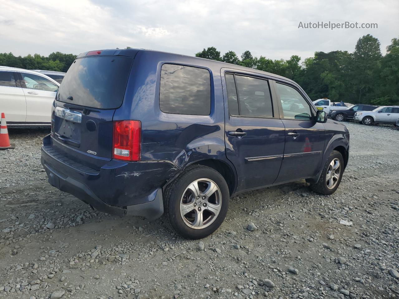 2013 Honda Pilot Exln Blue vin: 5FNYF4H71DB032019