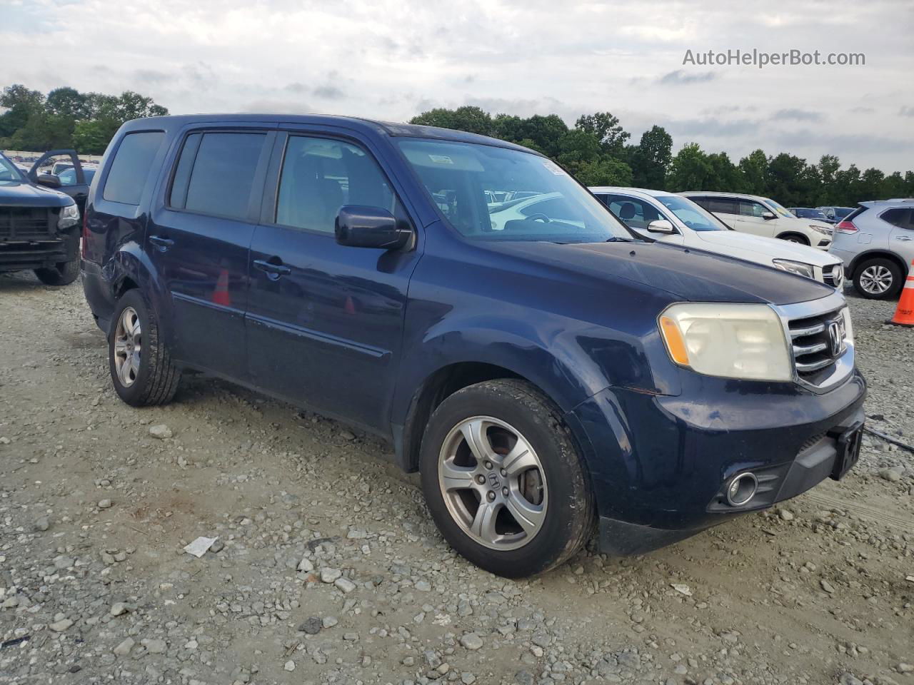 2013 Honda Pilot Exln Blue vin: 5FNYF4H71DB032019