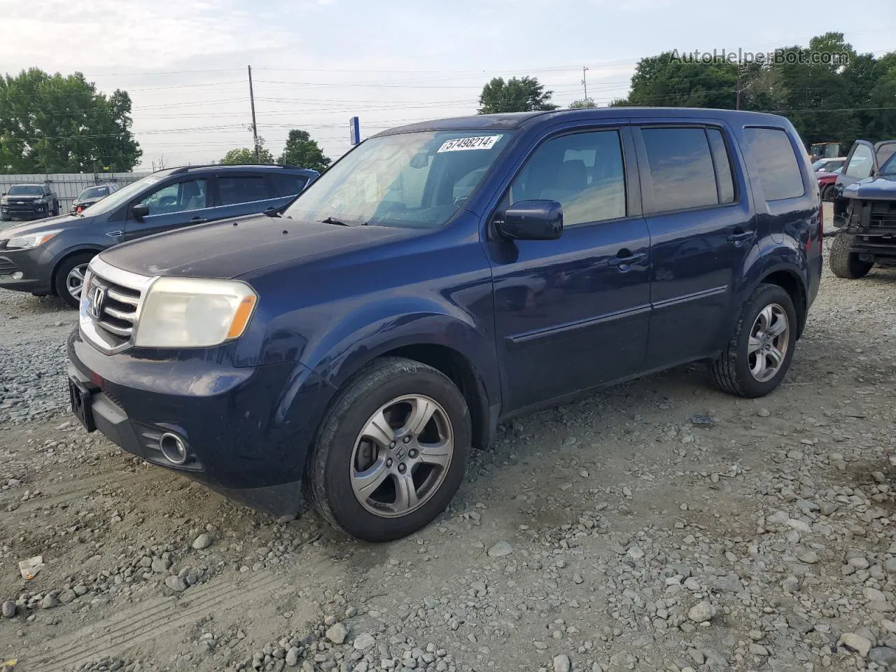 2013 Honda Pilot Exln Blue vin: 5FNYF4H71DB032019