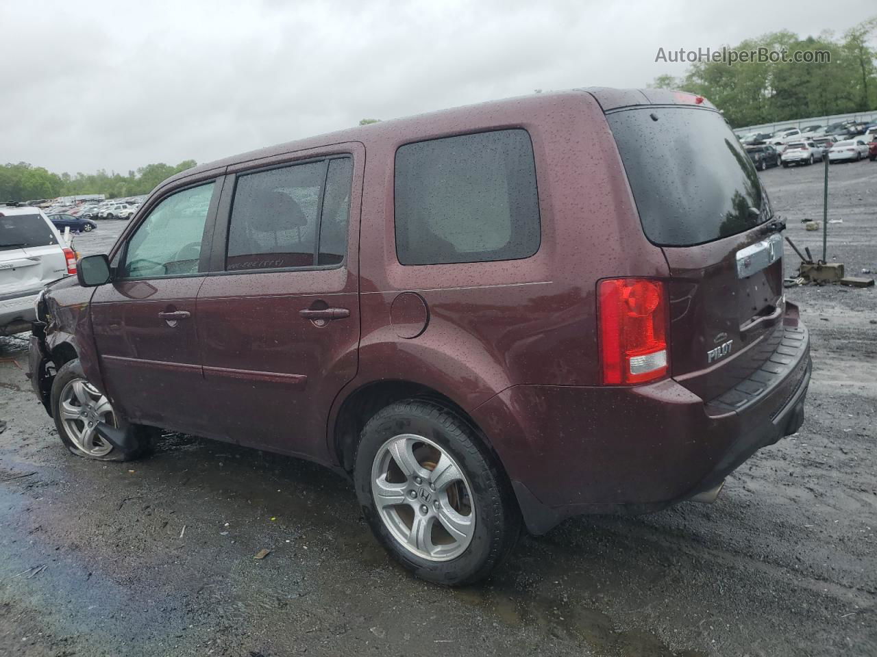 2013 Honda Pilot Exln Burgundy vin: 5FNYF4H74DB053849