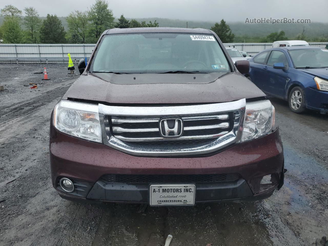 2013 Honda Pilot Exln Burgundy vin: 5FNYF4H74DB053849