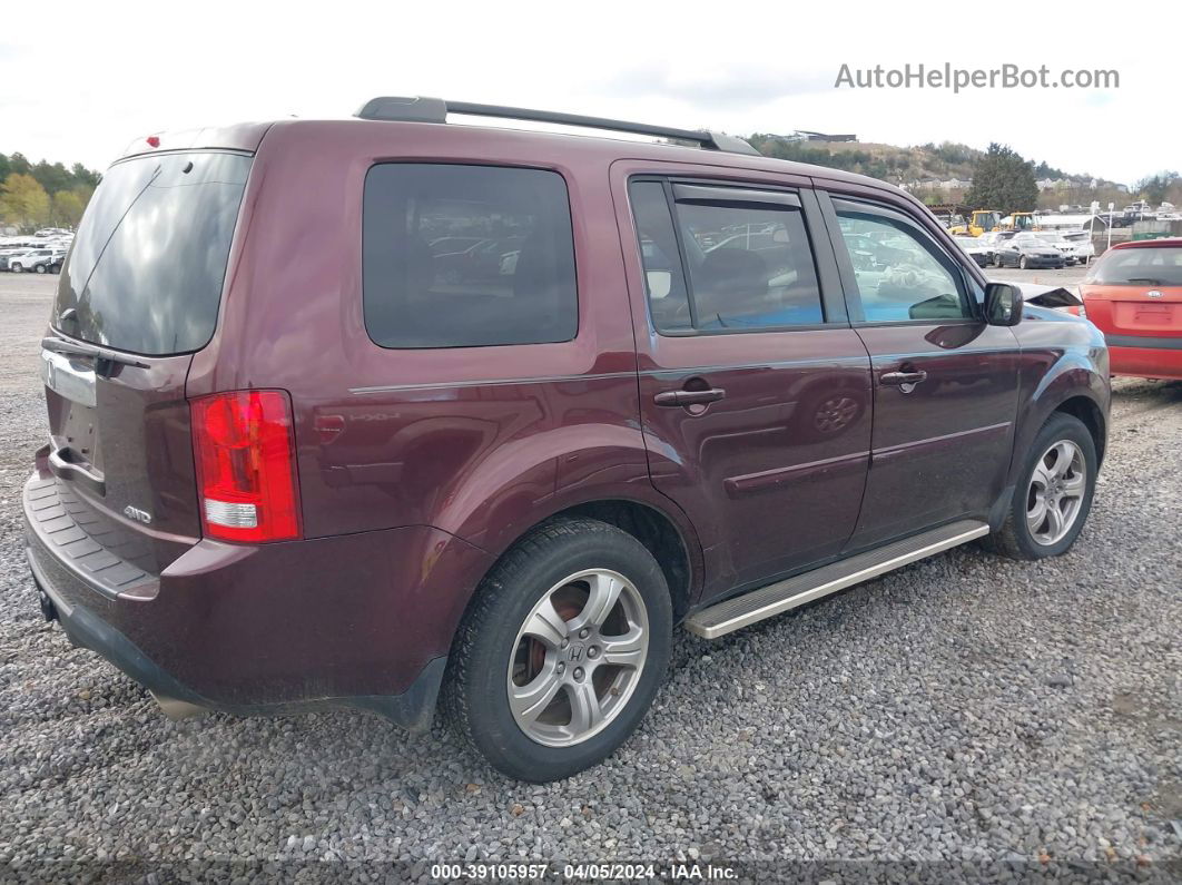 2013 Honda Pilot Ex-l Maroon vin: 5FNYF4H74DB069632