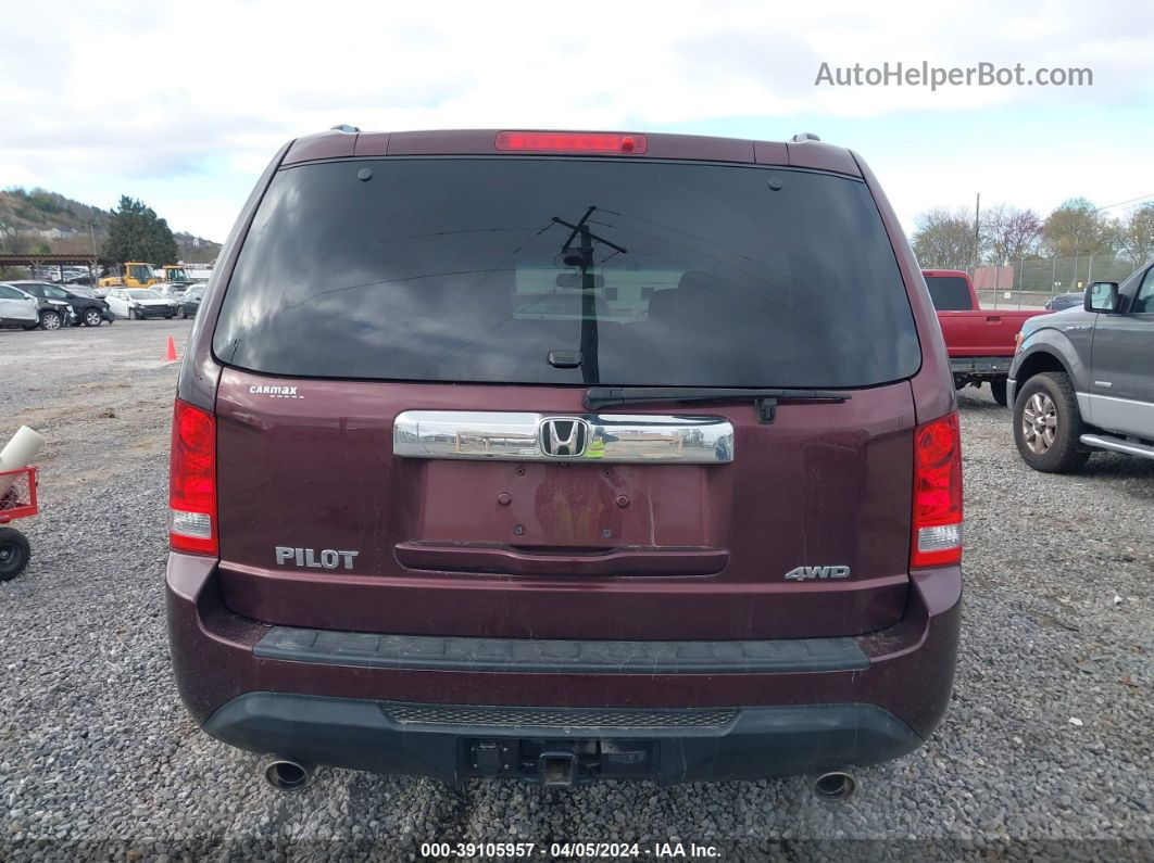 2013 Honda Pilot Ex-l Maroon vin: 5FNYF4H74DB069632