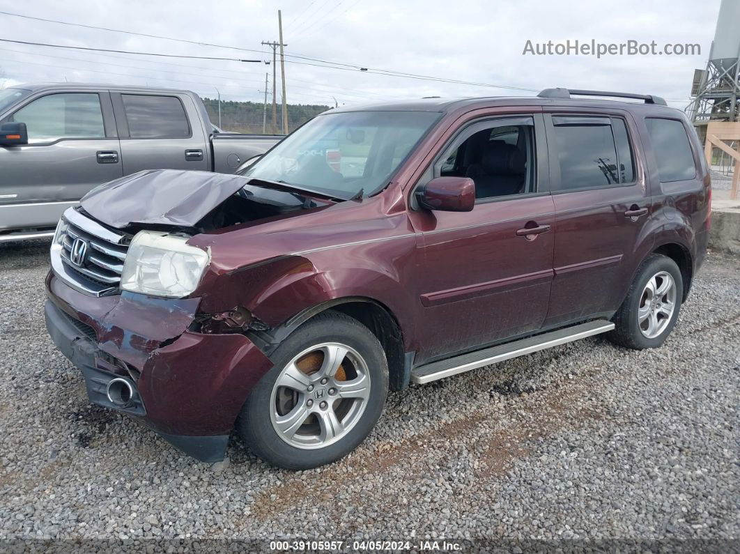 2013 Honda Pilot Ex-l Maroon vin: 5FNYF4H74DB069632