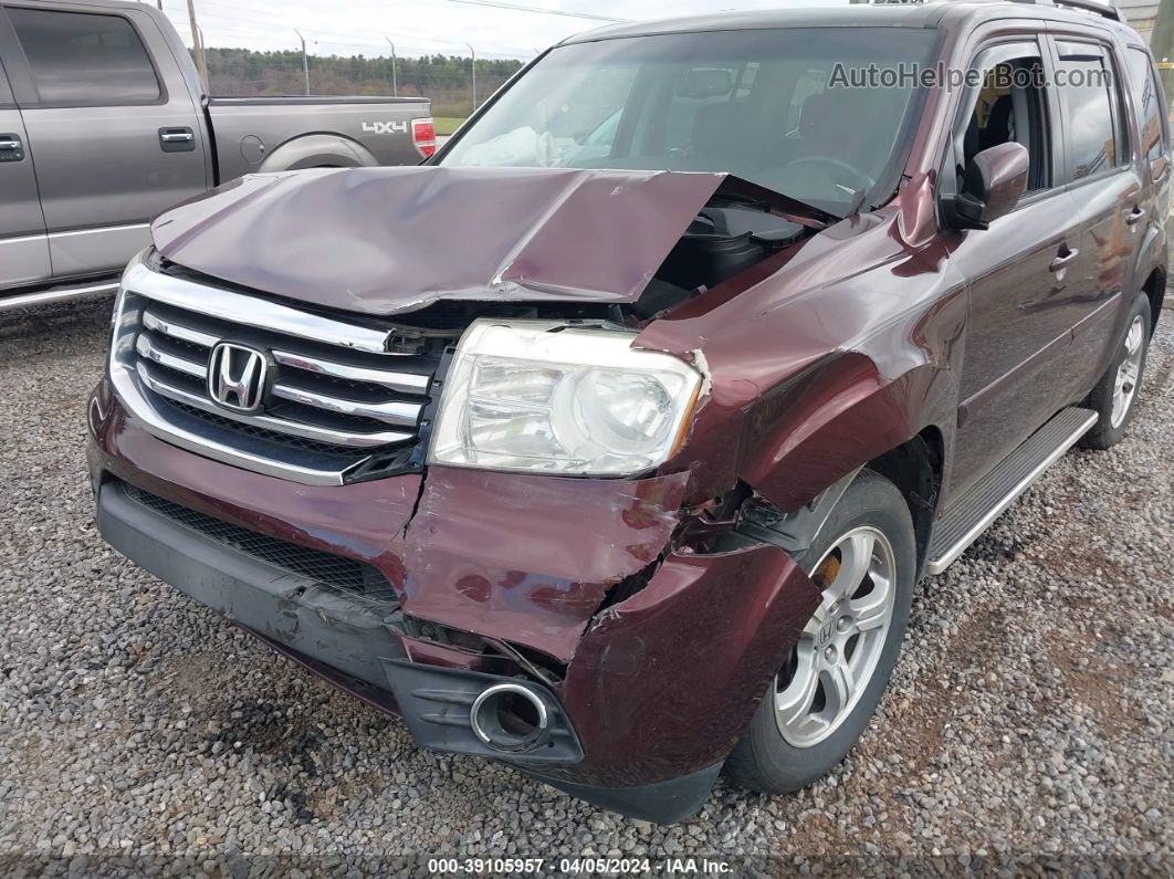 2013 Honda Pilot Ex-l Maroon vin: 5FNYF4H74DB069632