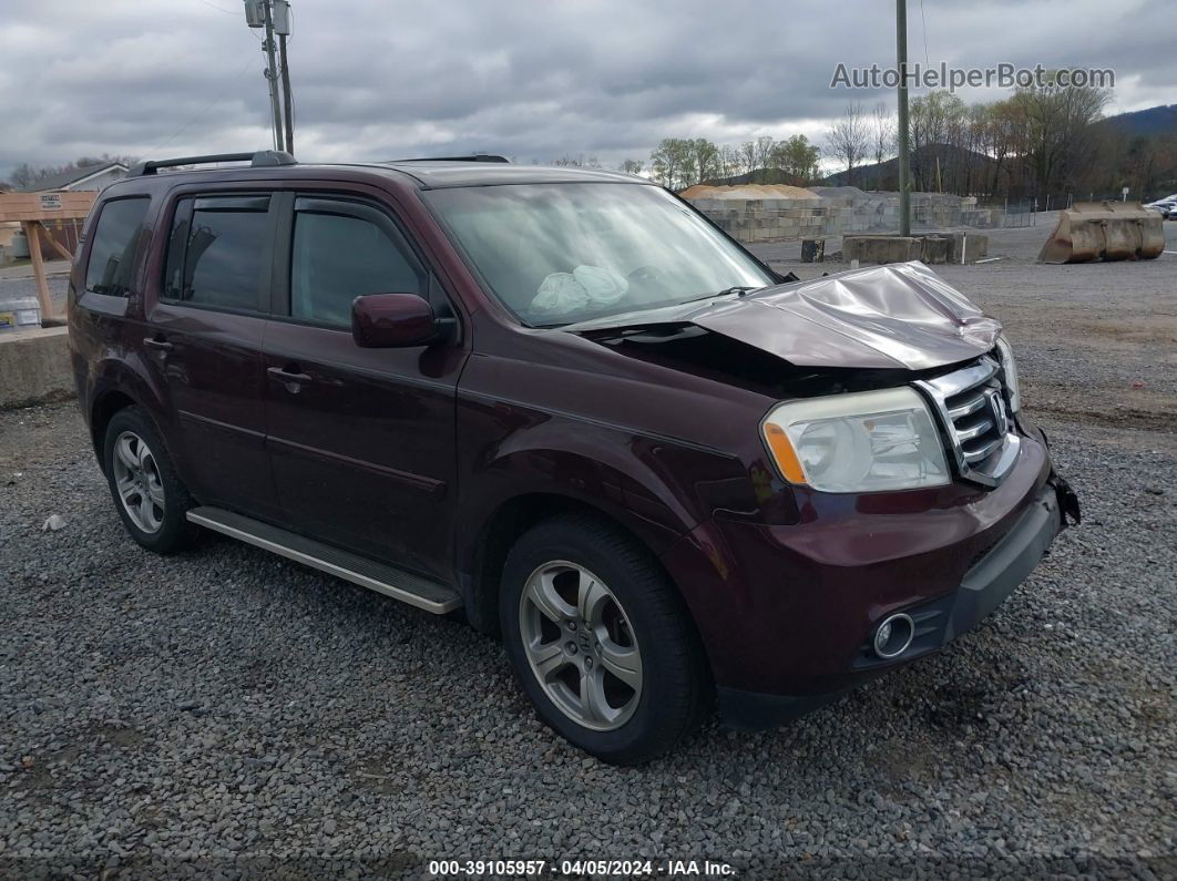 2013 Honda Pilot Ex-l Maroon vin: 5FNYF4H74DB069632