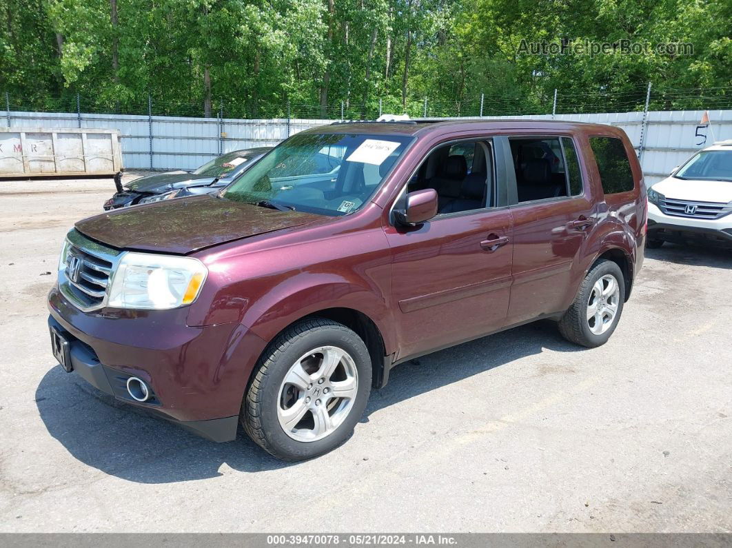 2013 Honda Pilot Ex-l Burgundy vin: 5FNYF4H7XDB039244