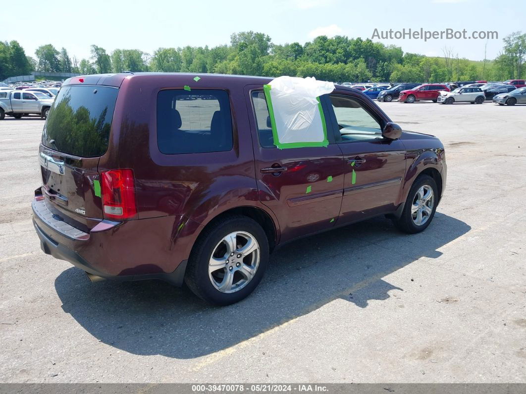 2013 Honda Pilot Ex-l Burgundy vin: 5FNYF4H7XDB039244