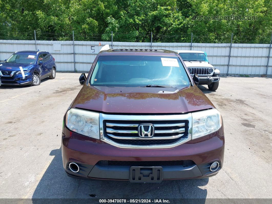 2013 Honda Pilot Ex-l Burgundy vin: 5FNYF4H7XDB039244