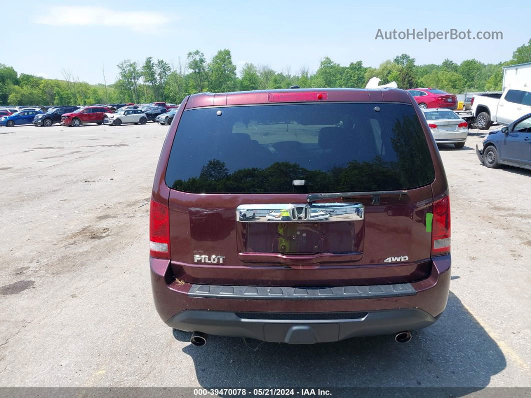 2013 Honda Pilot Ex-l Burgundy vin: 5FNYF4H7XDB039244