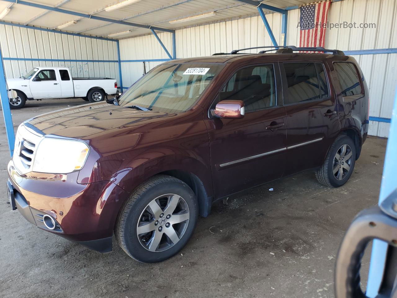 2015 Honda Pilot Touring Burgundy vin: 5FNYF4H92FB011006