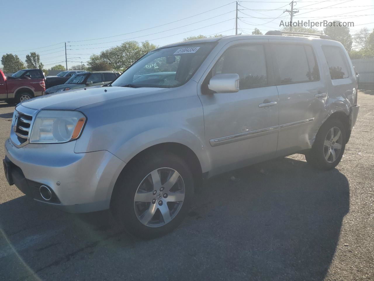 2013 Honda Pilot Touring Silver vin: 5FNYF4H93DB073821