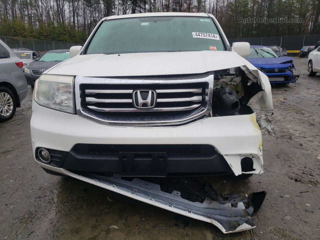 2013 Honda Pilot Touring White vin: 5FNYF4H94DB058650