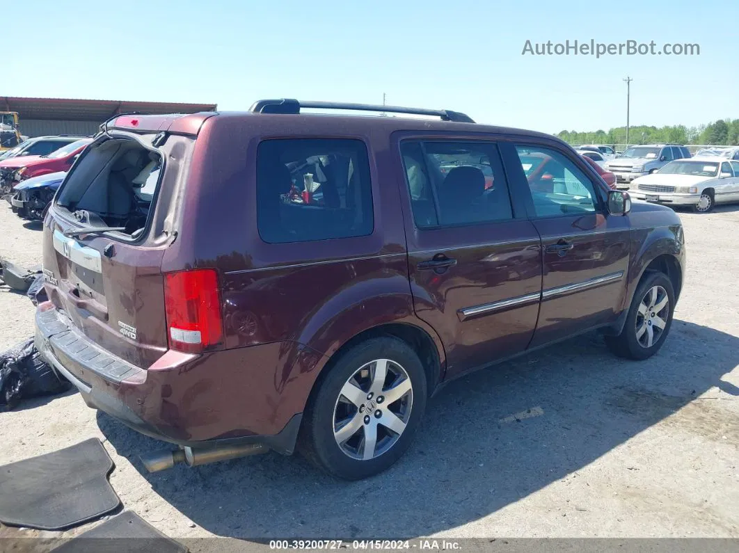 2013 Honda Pilot Touring Burgundy vin: 5FNYF4H94DB066215