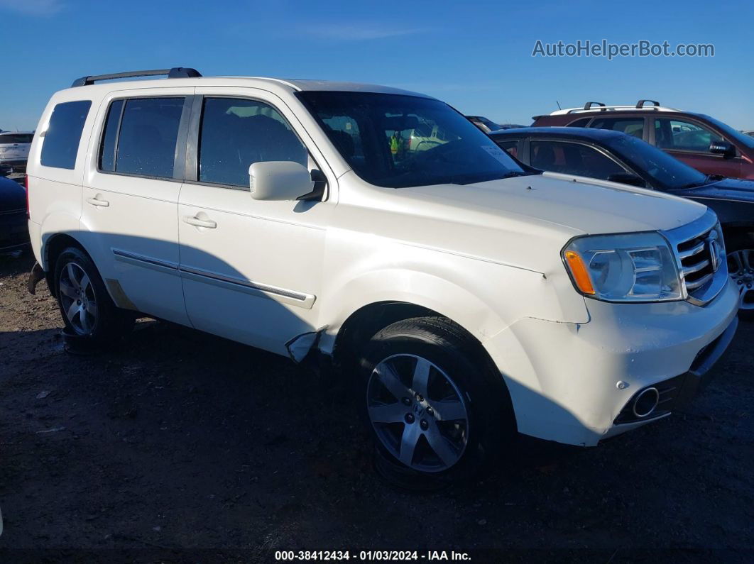 2013 Honda Pilot Touring White vin: 5FNYF4H95DB007884