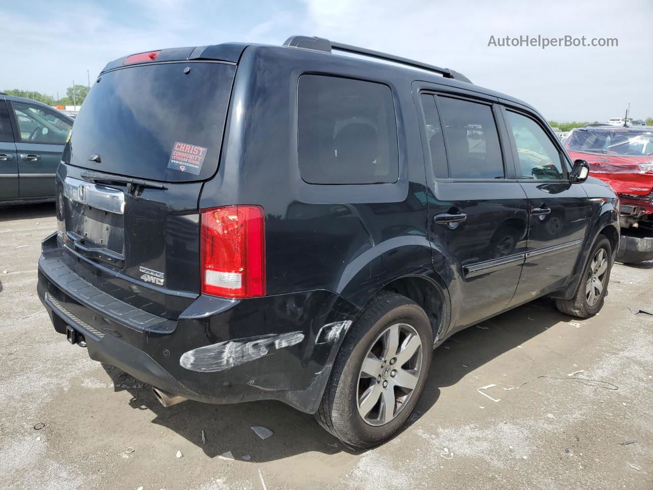 2013 Honda Pilot Touring Black vin: 5FNYF4H96DB011636