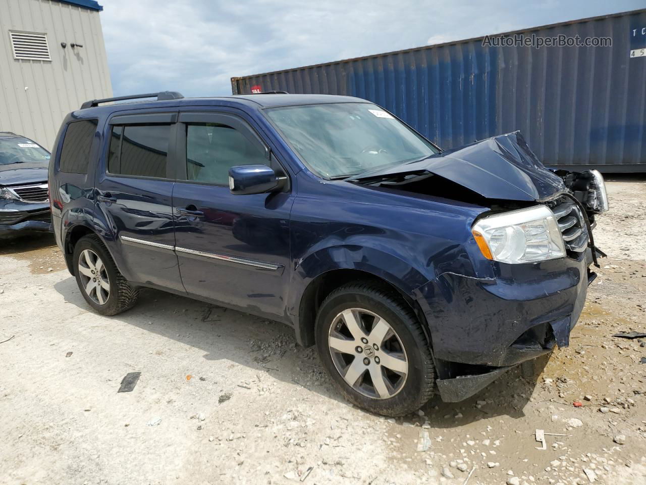 2013 Honda Pilot Touring Синий vin: 5FNYF4H96DB060674