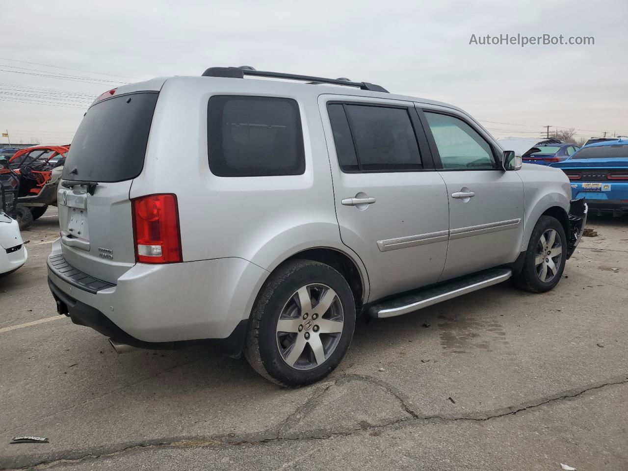 2013 Honda Pilot Touring Silver vin: 5FNYF4H97DB042314