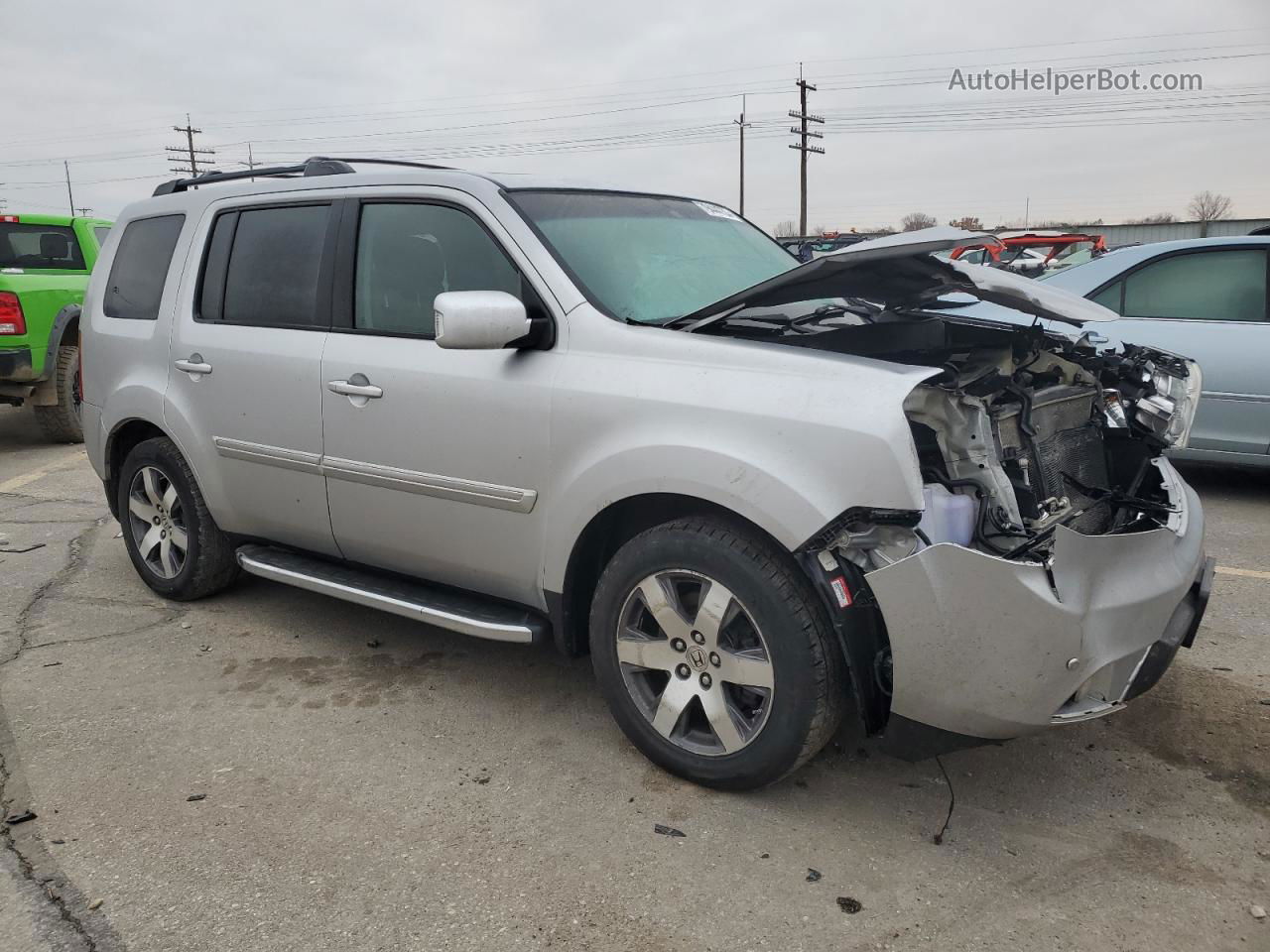 2013 Honda Pilot Touring Silver vin: 5FNYF4H97DB042314