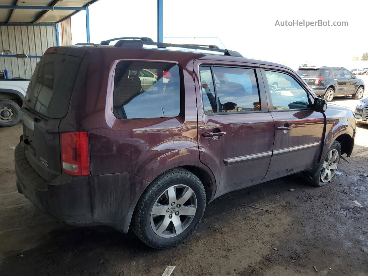 2013 Honda Pilot Touring Burgundy vin: 5FNYF4H97DB048887