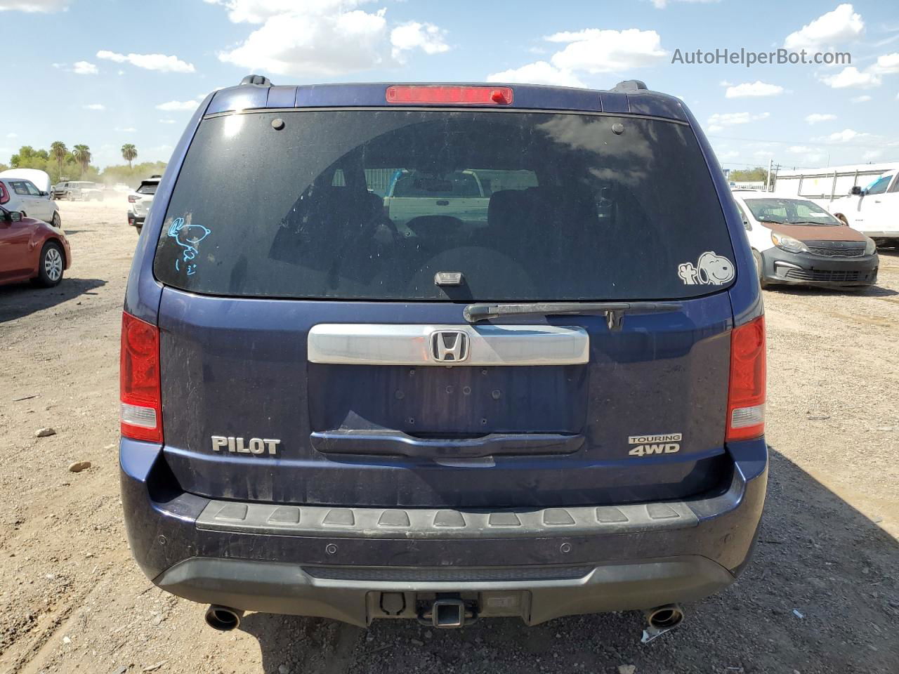 2013 Honda Pilot Touring Blue vin: 5FNYF4H97DB077645