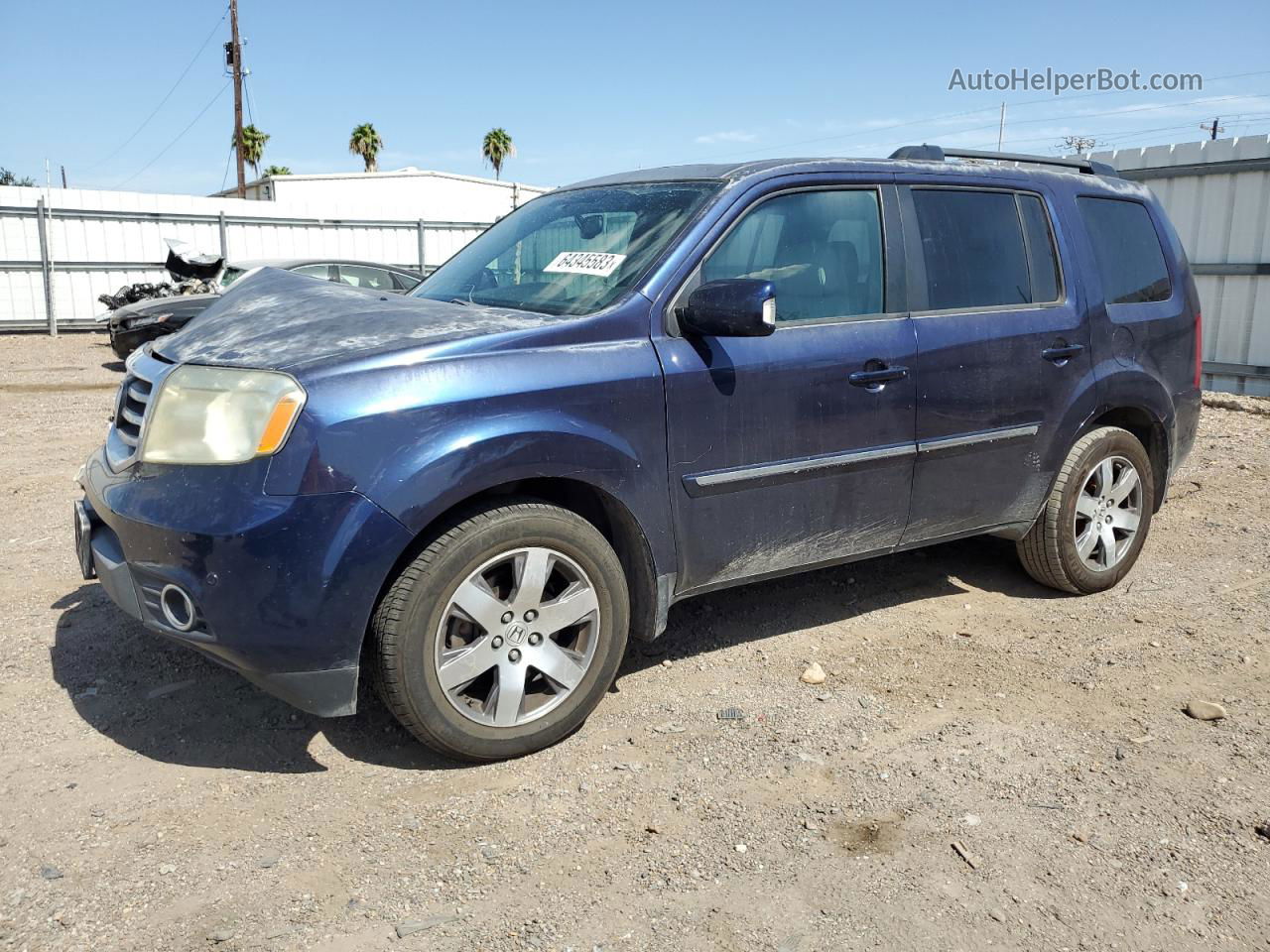 2013 Honda Pilot Touring Blue vin: 5FNYF4H97DB077645