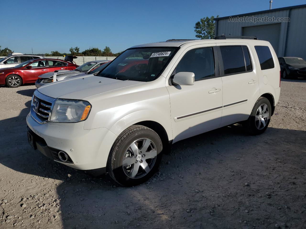 2013 Honda Pilot Touring Белый vin: 5FNYF4H97DB078939