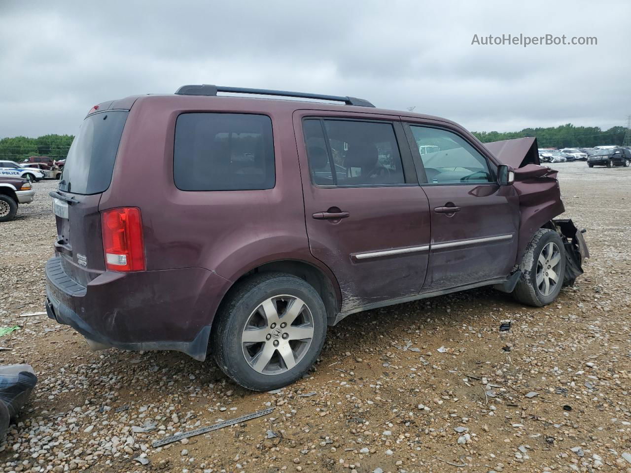 2013 Honda Pilot Touring Burgundy vin: 5FNYF4H97DB085308