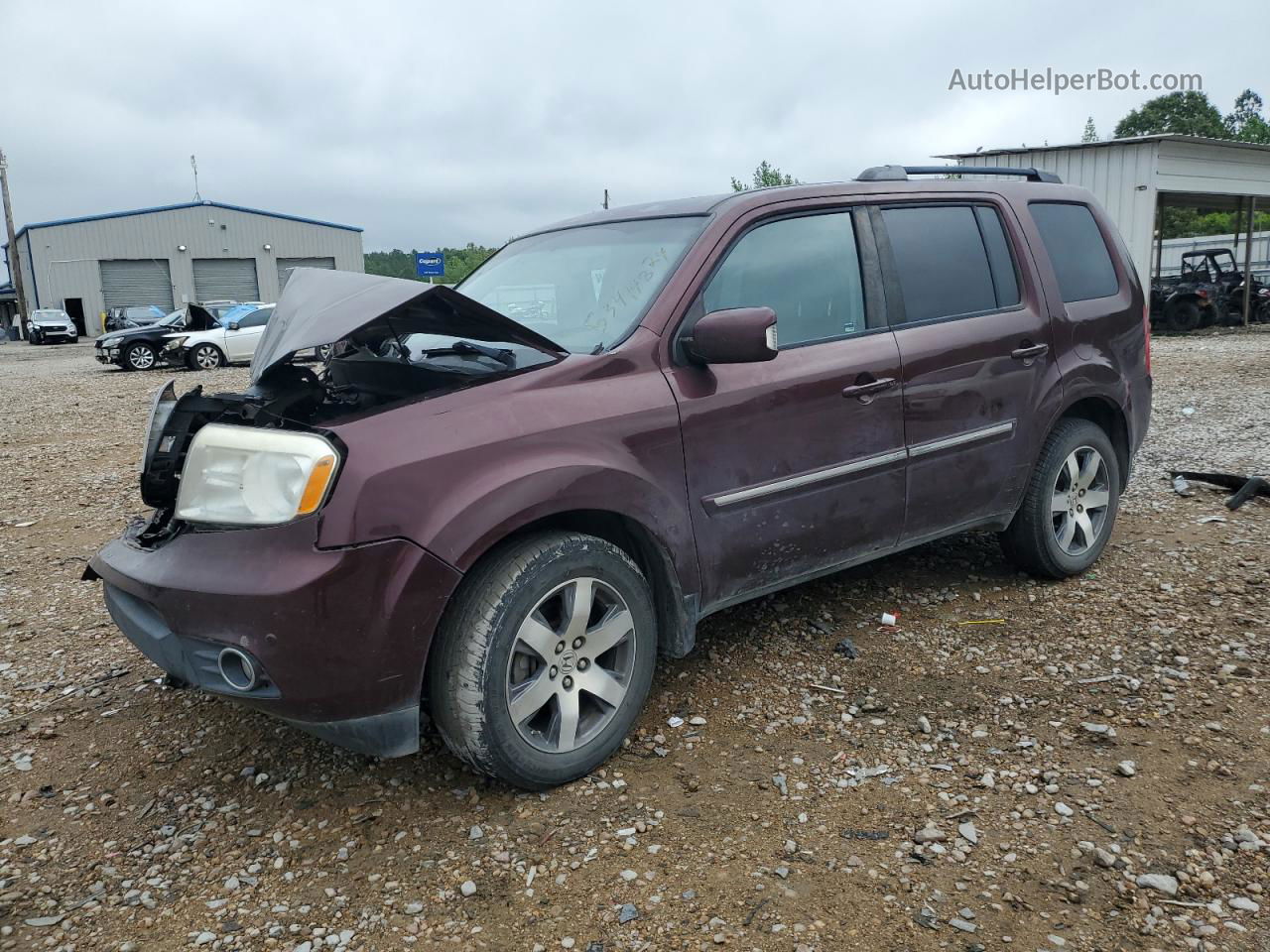 2013 Honda Pilot Touring Burgundy vin: 5FNYF4H97DB085308