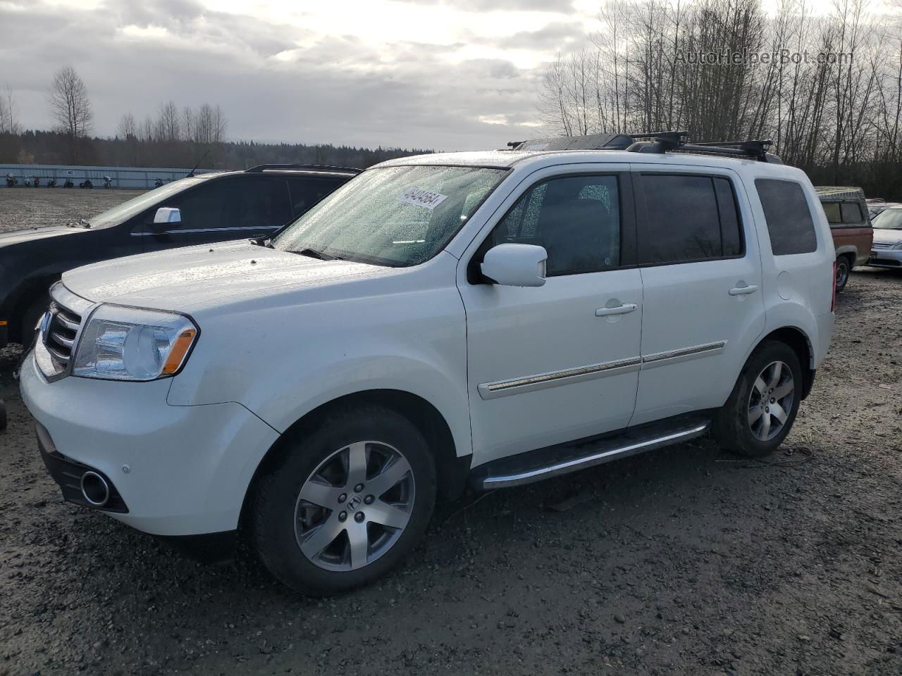 2015 Honda Pilot Touring White vin: 5FNYF4H97FB029856