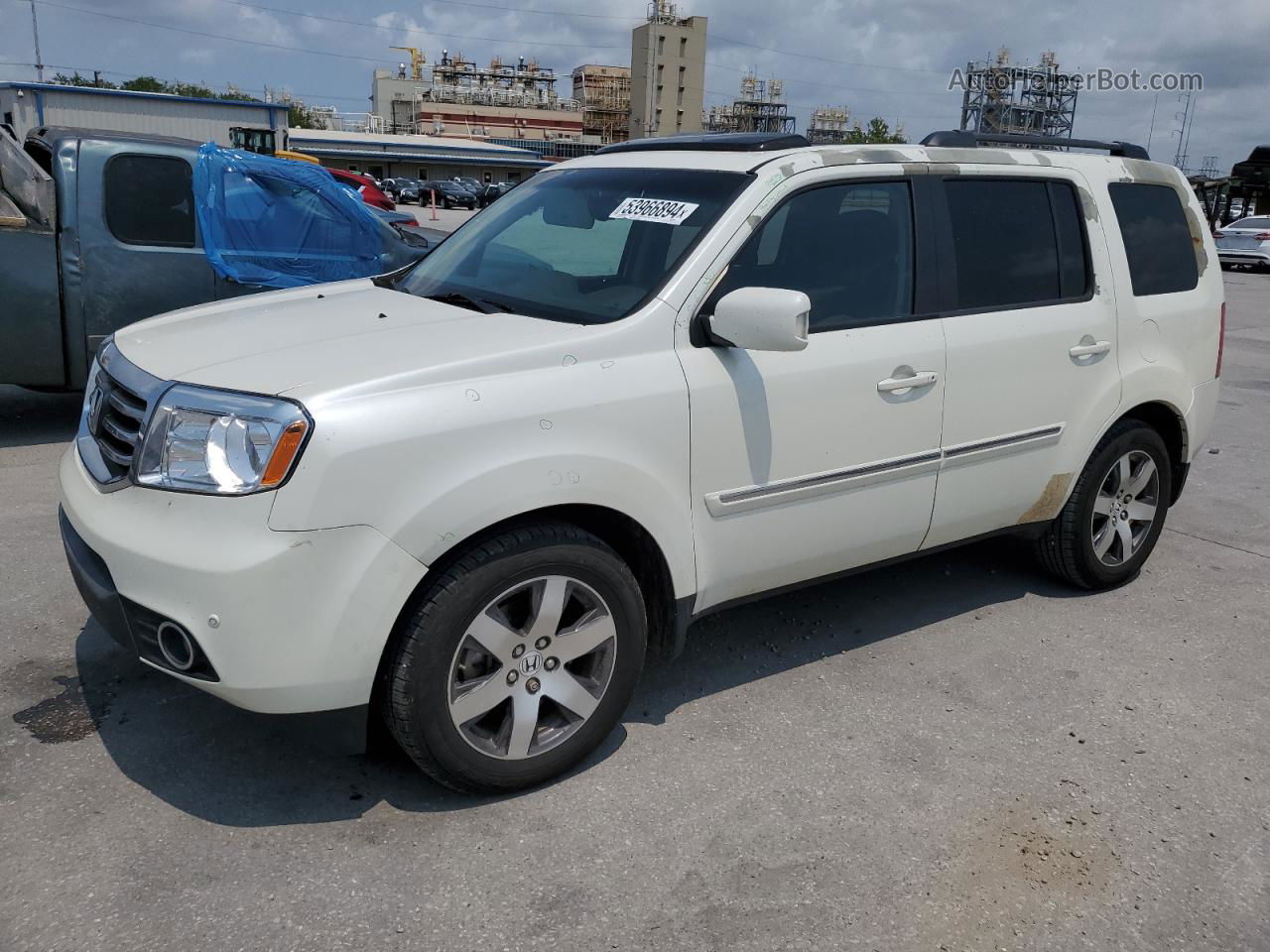 2013 Honda Pilot Touring White vin: 5FNYF4H98DB008382